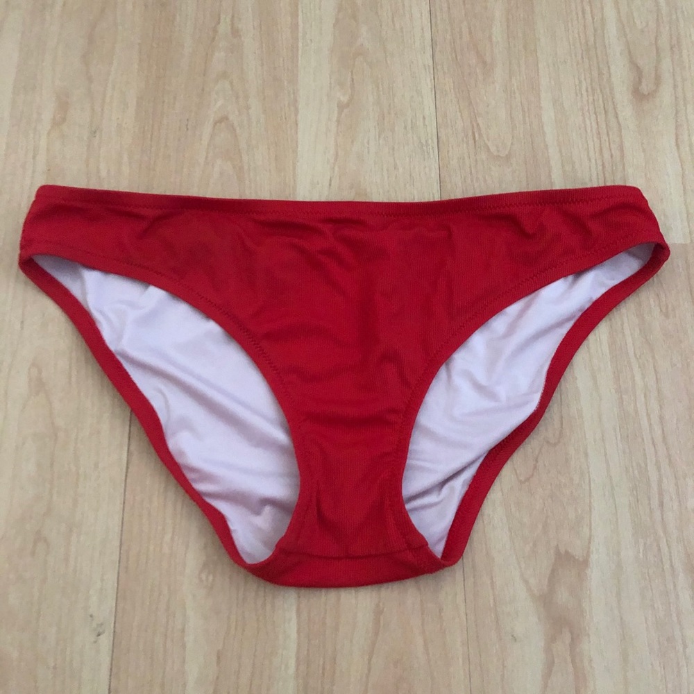 Shade & Shore | Basic Red Ribbed Bikini Bottom - Picture 4 of 5